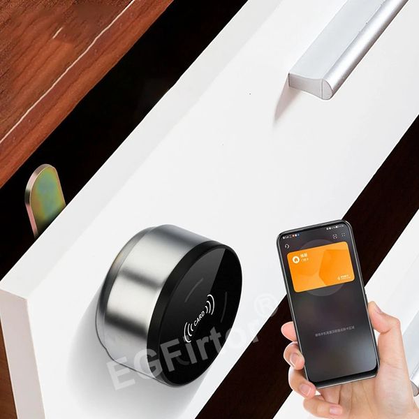 Serrature per porte Smart Lock per cassetti 20mm 30mm Mortase Password per impronte digitali Scheda IC Tastiera per armadio in legno Scatola di file intelligente 231202