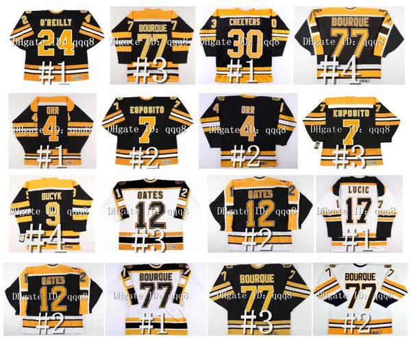 Maglia da hockey vintage Bruins Ray Bourque Bobby Orr Cam Neely Phil Esposito Adam Oates Johnny Bucyk Derek Sanderson TERRY O'REILLY Gerry Chee