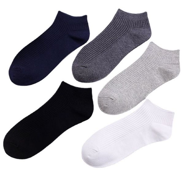 Respirável unissex feminino meias masculinas cor sólida confortável algodão tornozelo barco meias chinelos roupa interior esportiva 1 par