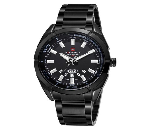 NAVIFORCE Original Gute Qualität Men039s Sport Wasserdichte Edelstahlband LED Woche Datum Armbanduhr 90386820988