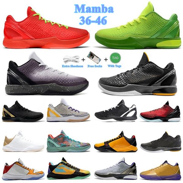 Mamba 6 5 6s Protro Grinch Designer Mens Sapatos de Basquete EYBL Reverse Grinch Pense Rosa Mambacita Doce 16 Orange County Homens Treinadores Esportes Sapatilhas Ao Ar Livre 36-46