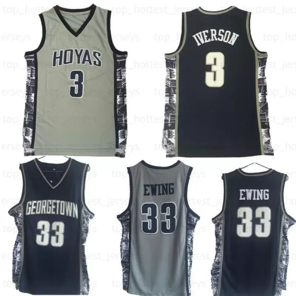 Hoyas Iverson NCAA Herren Georgetown College Jersey 3 Allen 33 Patrick Ewing University Basketball Shirt Ed Gray Jerseys Me