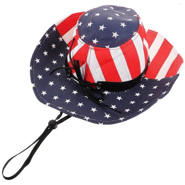 Berretti Cappello Western Abiti Donna Bandiera patriottica americana Decora decorazioni da cowgirl per feste