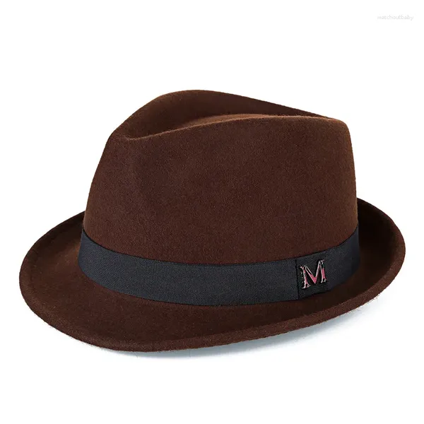 Berretti Cappello da uomo in pura lana verde di mezza età e anziani piccolo top autunno inverno caldo all'aperto jazz inglese