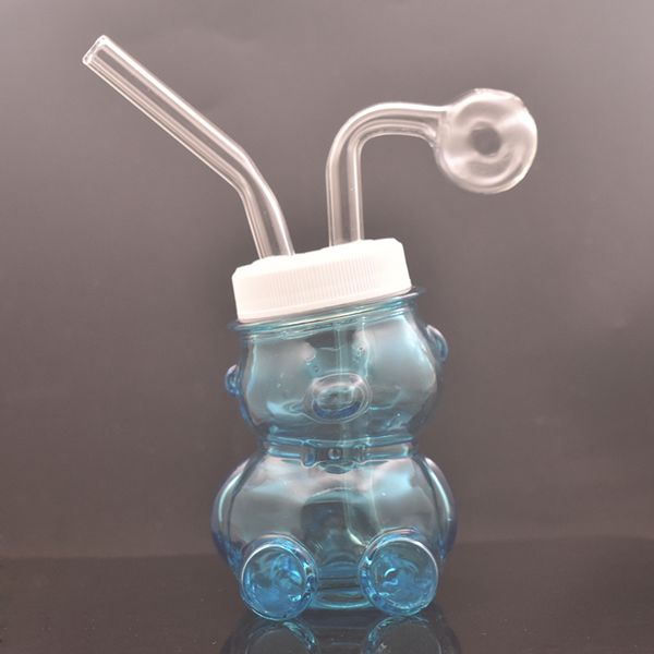 Красочный мини-медвежонок Glassoil горелка Бонг Кальяны Dab Rig Бонги Водопроводные трубы Перколятор-переработчик Золоуловитель с трубкой масляной горелки Downstem Оптовая цена