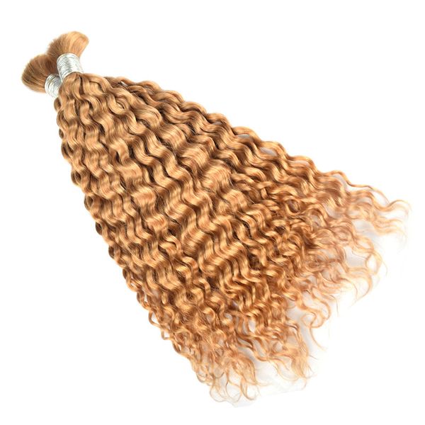 Bulks de cabelo humano brasileiro 27 # cor onda profunda italiana onda de água encaracolada 100g 14-26 polegadas extensões de cabelo