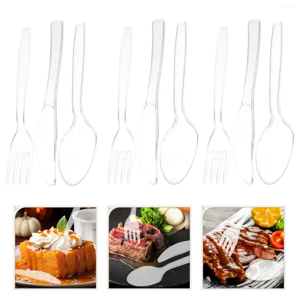 Forchette 50 Set Server Coltello Usa E Getta Forchetta Cucchiaio Dessert Cucchiai Torta Posate In Plastica Per Nozze