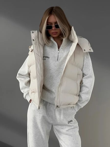 Женские жилеты Bornladies Стеганая куртка Женщины зимние пластики Parkas Pare Vintage Outwear Offic