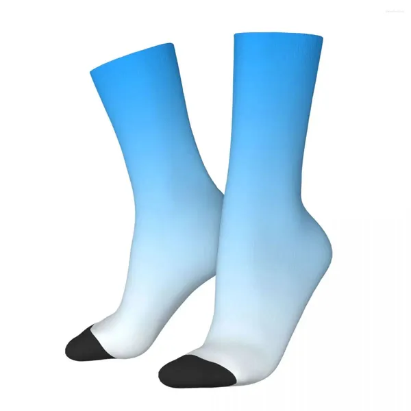 Мужские носки в стиле хип-хоп, винтажные лазурно-синие легкие сумасшедшие унисекс градиентные красочные бесшовные носки с принтом в стиле Харадзюку, подарок