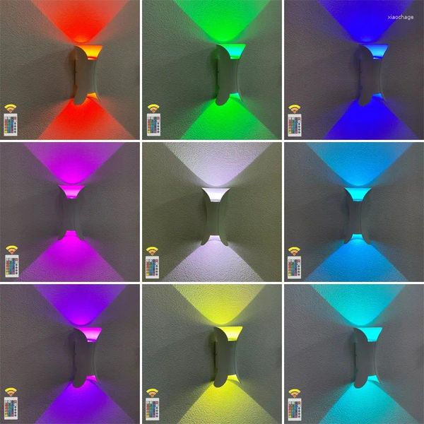 Lampada da parete 6W per interni esterni impermeabile RGB luce nordica minimalista giardino esterno elettrodomestico per la decorazione della casa