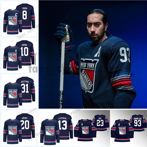 New York 23 Adam Fox Rangers 2023-24 Maglia TERZA 31 Igor Shesterkin Mika Zibanejad Chris Kreider Artemi Panarin Kaapo Kakko Ryan Lindgren Ryan Lindgren K'Andre Miller