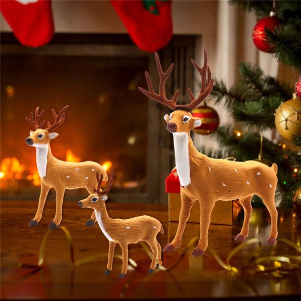 Weihnachtsdekorationen 1 Stück Weihnachten Elch Rentier Puppe Plüsch Simulation Hirsch für Zuhause Jahr Kinder Geschenk P o Requisiten Navidad Dekoration 231202