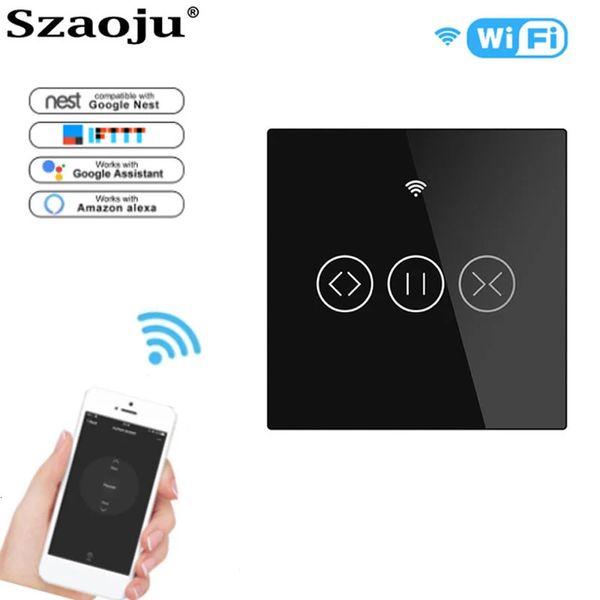 Interruttori Accessori Szaoju WiFi Smart Touch Porta del garage Tenda Tapparella Avvolgibile Interruttore Tuya Life App Controllo Alexa Google Home 231202