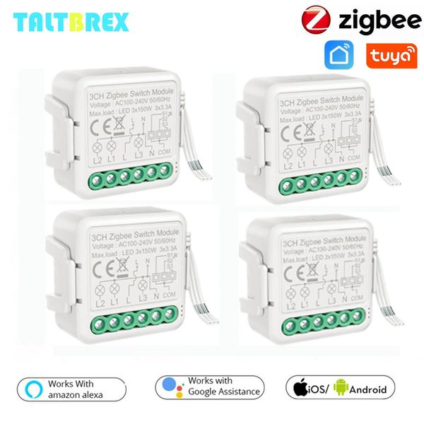 Interruttori Accessori Tuya Zigbee Smart Switch Module1234 passerella 110V240V Relè luce wireless compatibile Alexa Google Home 231202