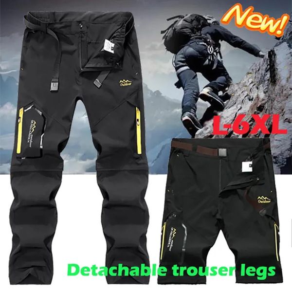 Outdoor-Hose, Sommer, Herren, Outdoor, wasserdicht, atmungsaktiv, Wandern, Camping, Angeln, Klettern, abnehmbare Assault-Hose, Übergröße 6XL, Hose 231202