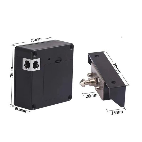 Fechaduras de porta gaveta inteligente fechadura eletrônica RFID DIY armário de madeira com cabo de alimentação 1356MHz Tag IC Card 231202