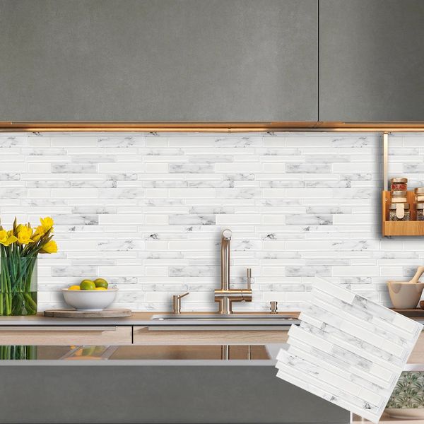 Adesivos de parede à prova d'água autoadesivo vinil telha adesivo diy casca e vara backsplash cozinha decoração de casa 231202