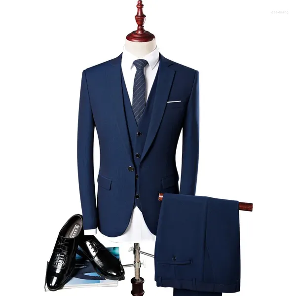 Ternos masculinos terno de casamento (terno colete calças) de três peças boutique moda bonito fino negócio profissional formal wear