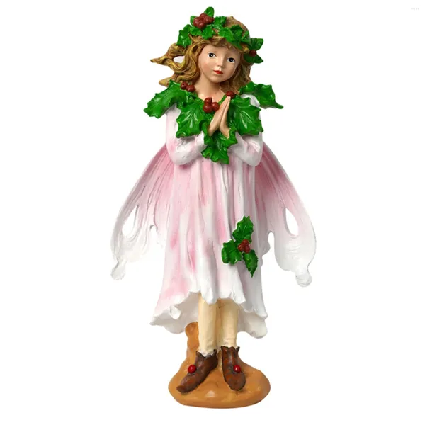 Decorações de jardim flor fada decoração menina estátua ornamentos resina estatueta para casa quintal varanda decoração