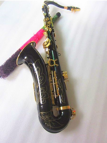 Saxofone tenor profissional preto sax T-902 b instrumentos musicais de sintonia plana com estojo