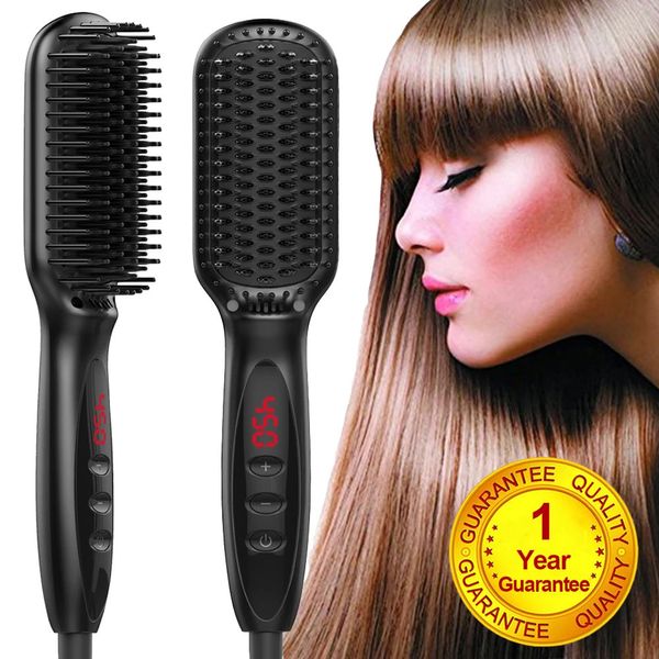 Alisadores de cabelo portátil aquecimento rápido alisadores de cabelo pente para peruca profissional original iônico estilo de cabelo aparelhos ferro para mulheres 231202