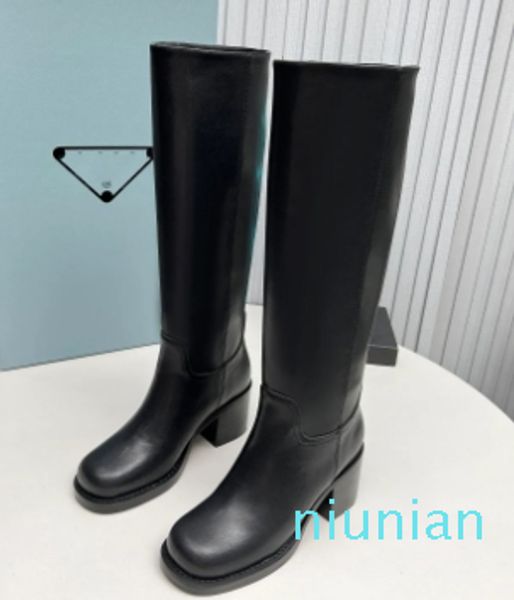 Qualidade inverno plana joelho alto sapatos femininos de couro genuíno preto ocidental alto longo chelsea botas femininas ins marca