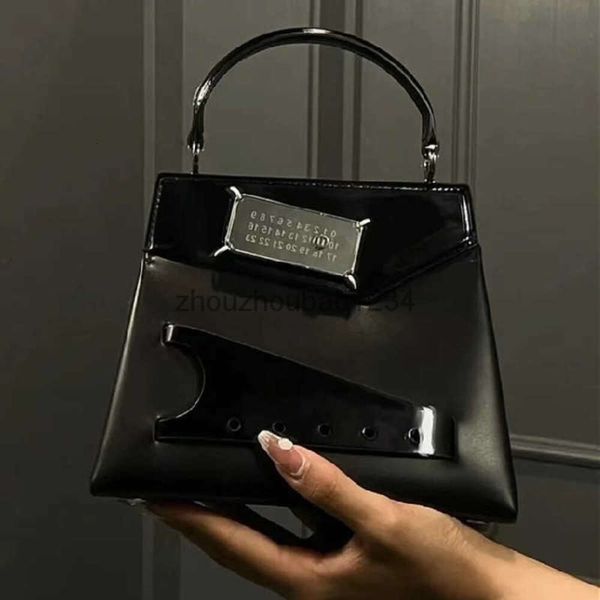 Margiela Small Design Bandbag 2024 New Magilla MM6 Paper Fold Bag Saco de couro real Fashion One Crossbody Women's Bag