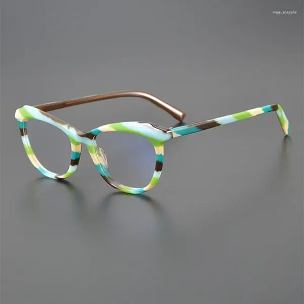 Sonnenbrillenrahmen Retro Literarisch Katzenauge Essigsäure Optische Brillen Designer Nische Großer quadratischer Rahmen Rundes Gesicht Männer und Frauen