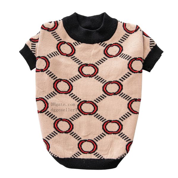 Abbigliamento per cani di marca Abbigliamento per cani di marca con motivo classico a lettere Maglione per cani lavorato a maglia a trecce caldo, Pullover autunnale facile da indossare Maglione per cani di piccola taglia per ragazze XS A790