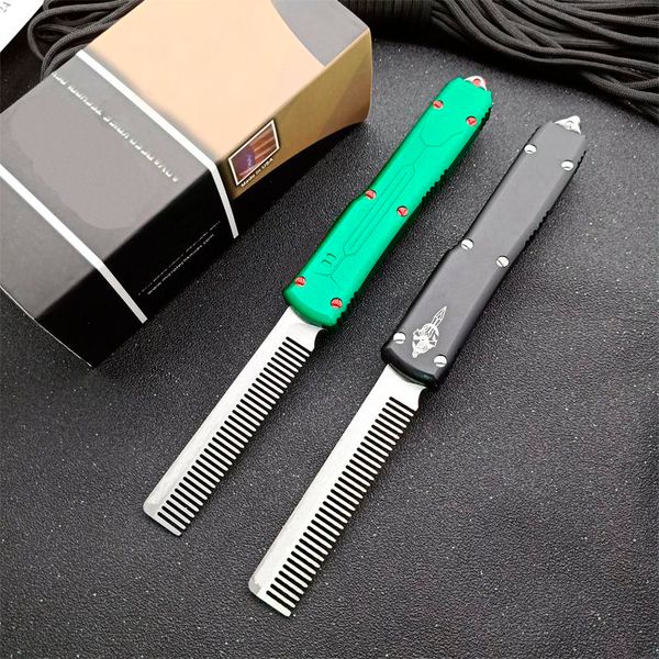 Автоматический нож Micro tech A6 (гребень) 3,543 дюйма, стальное лезвие 5CR13, алюминиевые ручки, тактический боевой инструмент для самообороны для кемпинга, карманные ножи EDC