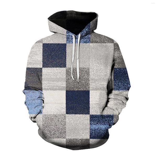 Hoodies masculinos xadrez moletom com capuz baggy moda coreano com capuz all-match moletom casual roupas esportivas pullovers streetwear jumpers udaderas