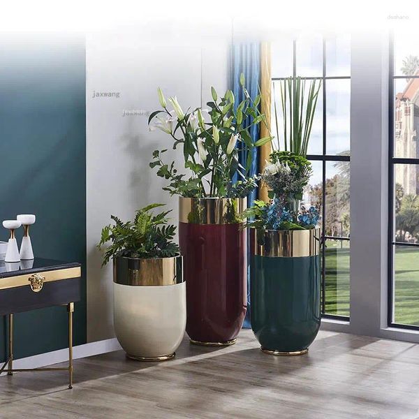 Vasos luz luxo casa jardim piso vaso de flores criativo varanda interior quarto moda escritório sala estar planta vaso decoração