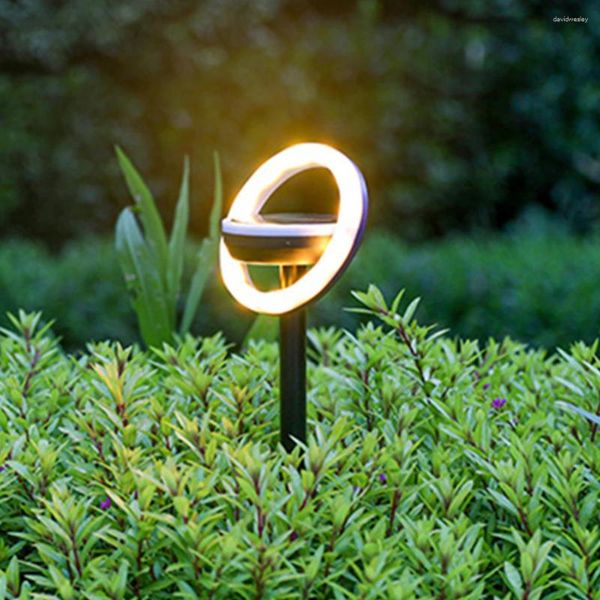 Luce esterna solare IP65 Lampada da terra per patio impermeabile 12LED Prato decorativo 600mAh Sensore intelligente Dura fino a 8 ore per giardino