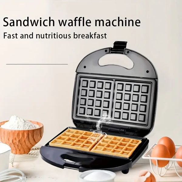 1 unidade, sanduicheira elétrica, panela de waffle pequena, ferramenta de cozinha multiuso, sanduicheira doméstica, máquina de waffles de café da manhã, utensílios de cozinha