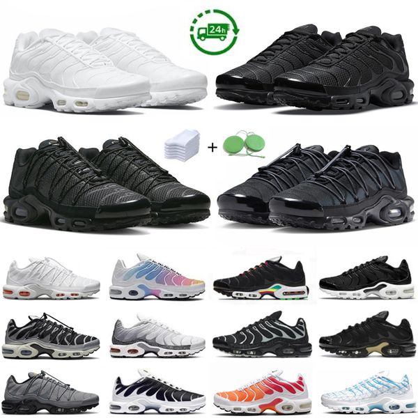 TN Plus Mens Koşu Ayakkabıları TNS Spor Sneaker Utility Üçlü Siyah Yansıtıcı Beyaz 25. Yıldönümü Onyx Taş Birliği Gümüş Oreo Erkek Erkek Erkek Eğitmenler Spor Sneakers