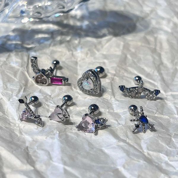 Ohrstecker 1 Stück Edelstahl Krone Ohr Piercing Ohrring für Frauen Korea Stern Knorpel Mädchen Schmuck Geschenk