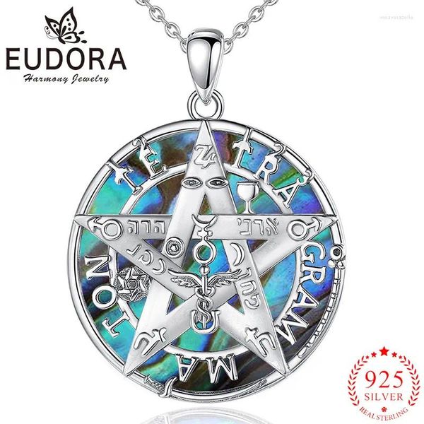 Ciondoli Eudora Argento sterling 925 Tetragrammaton Collana pentagramma Conchiglia colorata Amuleto Ciondolo personalità Uomo Donna Gioielli di moda