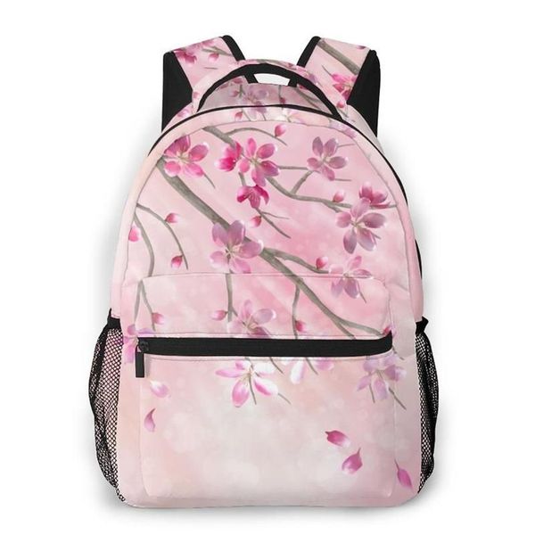 Stil Rucksack Junge Teenager Kindergarten Schultasche Frühling Baum Zweig Kirschblüte Zurück zu Bags156V