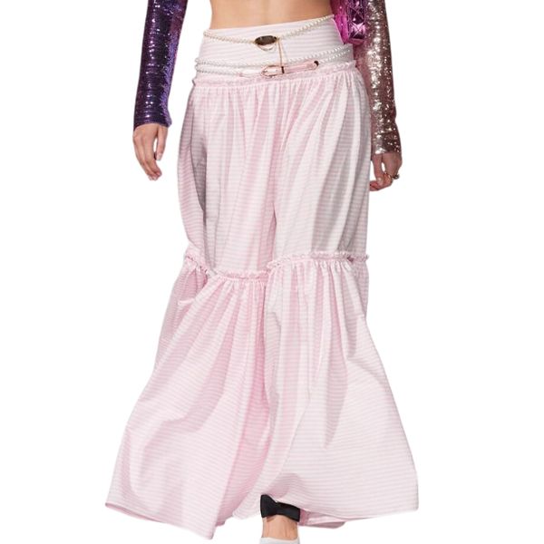 24SS FW Damen-Designer-Röcke mit Metall-Buchstabenknöpfen, Mädchen-Vintage-Ballkleid-Midirock von Milan Runway Brand, High-End-Custom-Längeres Designer-A-Linien-Kleid-Outwear