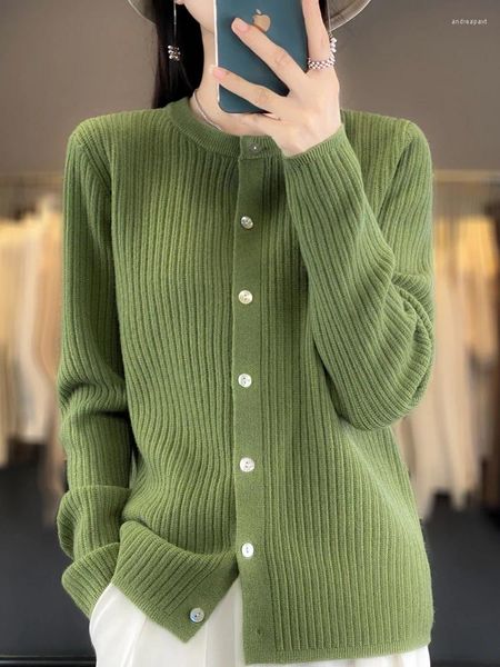 Cardigan lavorato a maglia da donna per donna maglione a maniche lunghe a righe pullover vintage con o-collo maglione lavorato a maglia abiti da donna in promozione moda