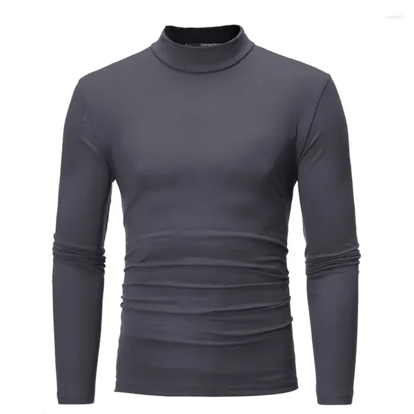 Abiti da uomo A3098 Jodimitty Inverno Caldo Mezza Collo Alto Moda Intimo Termico Uomo Collo a lupetto T-shirt Basic Camicetta Pullover Manica lunga