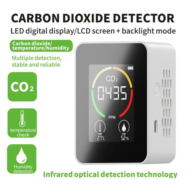 CO2 Hava Dedektörü Karbon Dioksit Test Cihazı Hava Kalitesi Analizörü Tarımsal Üretim Ev Serası CO2 Monitör Sensör Metre 222o