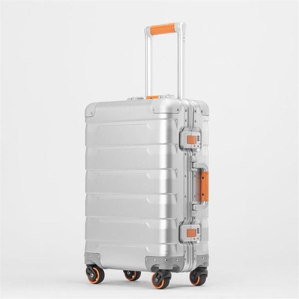 20 24 pollici Retro tutto in lega di alluminio e magnesio Spinner per bagagli Carry On Board Trolley da lavoro Valigia Valise Valise Valigie 210v