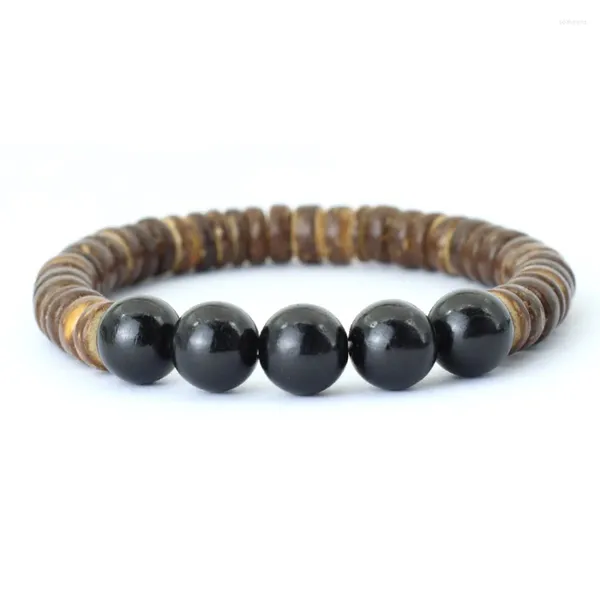 Braccialetti con ciondoli Bracciale da uomo vintage Meditazione in legno Yoga Buddha Strand Braslet Pulseira Masculina Bracciale con perline di cocco naturale Erkek