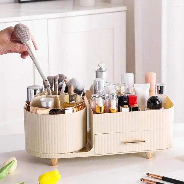 Caixas de armazenamento Caixa versátil para produtos de beleza Organizador de maquiagem com gavetas Batons à prova de poeira