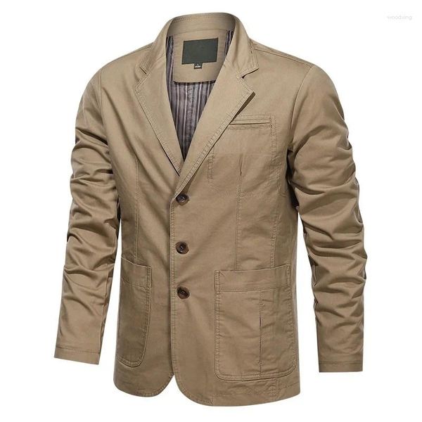 Giacche da uomo Giacca sportiva militare Giacca da uomo Primavera Autunno Casual Cappotto in cotone lavato Slim Fit Luxury Army Bomber Cargo Trench M-5XL