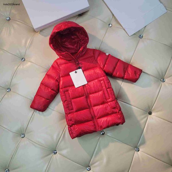 Nuovi piumini per bambini invernali cappotto rosso per bambini Taglia 110-170 abiti firmati per bambini capispalla per ragazze con cappuccio di alta qualità Nov25