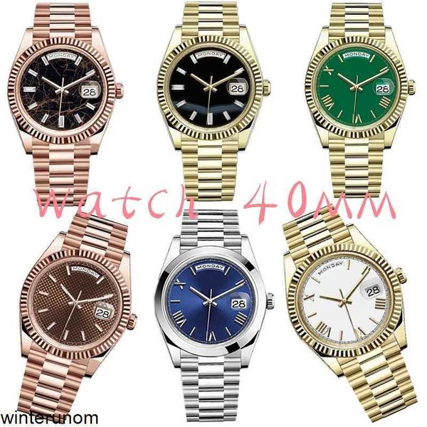 Roiex Watches Orologio da polso DayDate Orologio meccanico automatico da uomo 40mm Orologio da polso da nuoto in acciaio inossidabile 904l Design classico Orologi luminosi con zaffiro Bus HBAZ