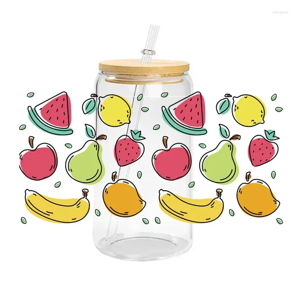 Geschenkpapier 15 Stück Princess 16oz UV DTF Cup Transfers Transferpapierfolie für Tumbler Libbey Glasdose kalt