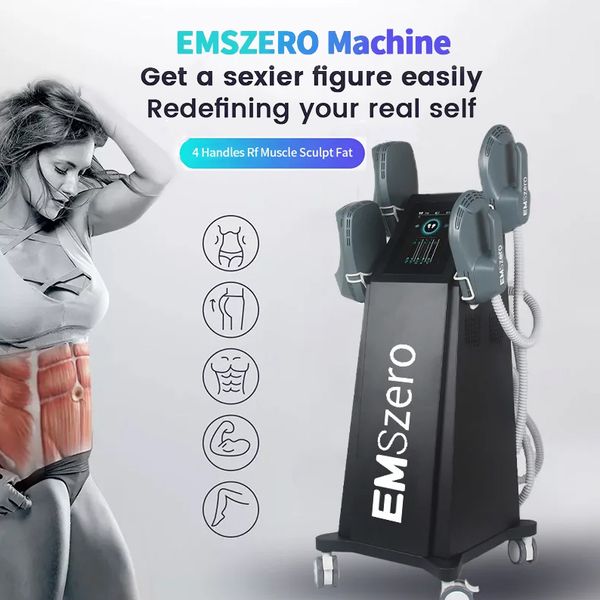 Professionelles HI-EMT Emslim NEO Body Shaping Muskeltrainer Fettverbrennung Bauchmuskelstimulationsgerät EMS RF 4 Griffe Schönheitsausrüstung